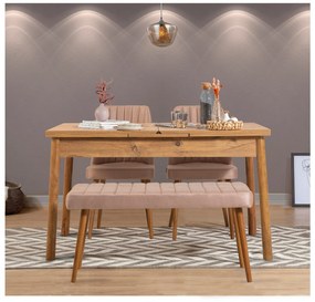 Jedálenský set Vlasta 4 (borovica atlantická + kameň) (pre 4 osoby). Akcia -19%. Vlastná spoľahlivá doprava až k Vám domov. 1093784