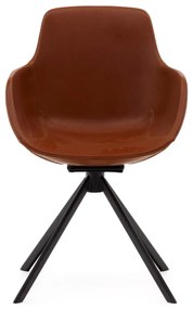 Koňakovohnedé čalúnené jedálenské kreslá v súprave s podrúčkami 2 ks Tissiana – Kave Home