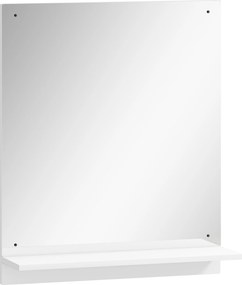 HOMCOM nástenné zrkadlo s policou, 50 x 60 cm — moderné zrkadlo do kúpeľne a predsiene, biele | Aosom