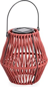 Červený LED lampáš so solárnym panelom (výška 17 cm) Juny – Yes Everyday