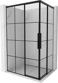 Mexen Rox Duo posuvná sprchová kabína 120 x 80 cm, čierna mriežka, čierna - 8C2D-120-080-70-77