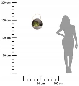 Nástenný kovový kvetináč Hykel 30 cm šedý