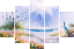 Obraz - Romantická pláž, olejomaľba (150x105 cm)