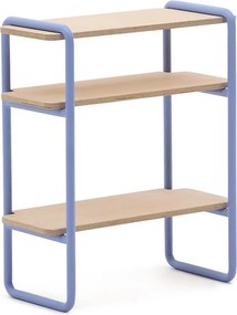 Svetlomodrá/v prírodnej farbe závesná detská knižnica v dekore jaseňa 60x70x28 cm Tinn – Kave Home