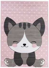 Detský koberec PINKY DE90A Cat ružový