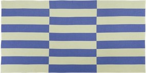 Svetložltá/modrá bavlnená plážová osuška 100x160 cm Su – noo.ma