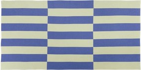 Svetložltá/modrá bavlnená plážová osuška 100x160 cm Su – noo.ma