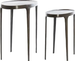 Kovové okrúhle odkladacie stolíky v súprave 2 ks 33x70 cm Arica – Light &amp; Living