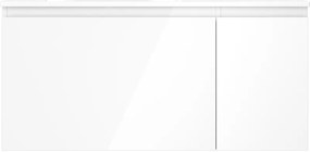 Mexen Orio, kúpeľňová skrinka 100 cm s umývadlom Vela vľavo, 1S, 1D, biela lesklá, 91A13-10047-3-BBFF00-W23L00