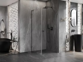 Mexen Lunar-B L, 1-krídlový sprchový kút, pravý, 100 x 100 cm, 8mm číre sklo, grafitový profil, 832L-100-100-66-00-P