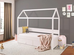 Jednolôžková posteľ Fitonia 90, Farby:: biela / biela