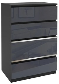 Komoda 7 Belini čierny / šedý  BH KOM1/2/B/B/4S/0