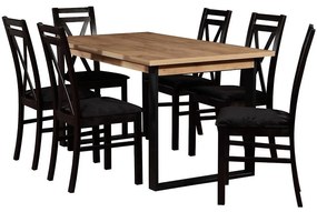 Jedálenská zostava Gracja 1+6 st st42 150x85+48 +W114 wotan/cierny