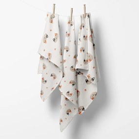Biante Mušelínová plienka/dečka Nature MSN-061 Mačky na bielom - ZVÝHODNENÁ SADA 3 KS 70x70 cm - Sada 3 ks