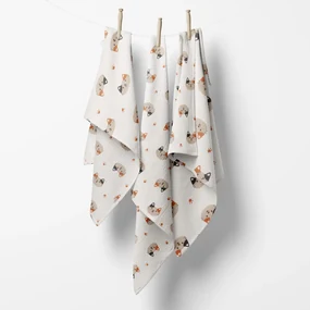 Biante Mušelínová plienka/dečka Nature MSN-061 Mačky na bielom - ZVÝHODNENÁ SADA 3 KS 100x100 cm - Sada 3 ks