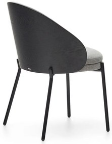 Čierne/sivé čalúnené jedálenské kreslo Eamy – Kave Home