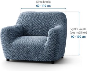 Bielastické poťahy VENEZIA modrá kreslo (š. 60 - 110 cm)