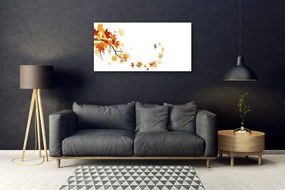 Obraz na skle Listy umenie rastlina 125x50 cm