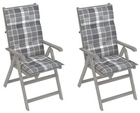 Záhradné sklápacie stoličky 2 ks s podložkami akáciový masív 3064727