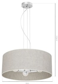 Závesné svietidlo Lino, 1x ľanové tienidlo, (fi 50cm), w