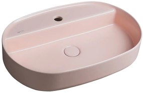 Isvea, INFINITY OVAL keramické umývadlo na dosku, 60x40 cm, matná ružová Salmon, 10NF65060-2S