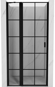 Mexen MIST, 1-krídlové sprchové dvere (1d+1s) 115x200 cm, 6mm číre sklo so vzorom mriežky, ľavý variant, 8A4-115-000-70-77-L