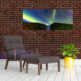 Obraz - Polárna žiara na Islande (120x50 cm)