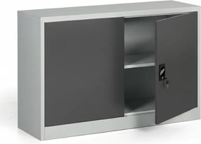 Kovová spisová skriňa, demontovaná, 1 polica, 1200 x 800 x 400 mm, tmavo sivá