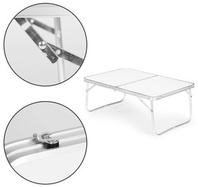 MultiGarden Turistický skladací stolík 60x40cm - biela