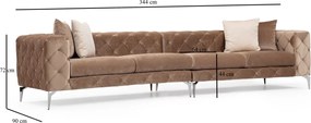 Čtyřmístná pohovka Como 344 cm tmavě krémová