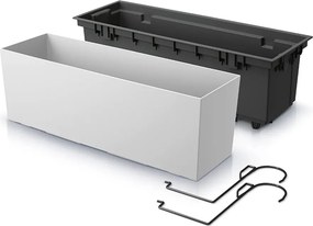 Plastový balkónový kvetináč DUC600W 58 cm - biela
