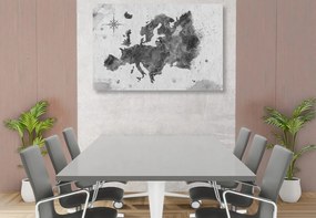 Obraz na korku šedá mapa Európy s retro nádychom