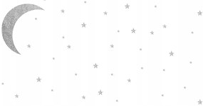 Samolepky na stenu strieborný mesiac s hviezdami 39 ks