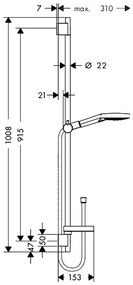 Hansgrohe Raindance Select S, sprchová súprava 120 3jet so sprchovou tyčou 90 cm a miskou, chrómová, HAN-26631000