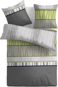 Obliečky Pruhované, zelená/čierna/sivá, renforcé%