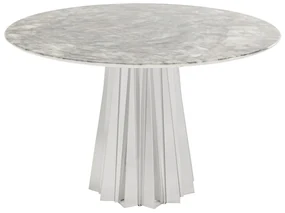 Amora Stone stôl strieborný Ø120 cm