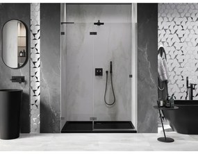 Mexen, Mexen Lunar L Otočné ľavé sprchové dvere 135 cm, transparentné, pištoľový kov - 834L-135-000-95-00-L