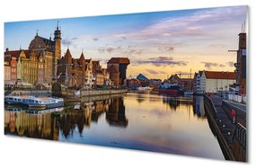Obraz na akrylátovom skle Port of gdańsk rieky svitania 140x70 cm