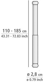 Teleskopická tyč v striebornej farbe do kúpeľne Wenko Luz, dĺžka 110-185 cm