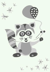 TA Koberec H321A BIELA/TMAVOSIVÁ HAPPY FBA Rozmer: 120x170 cm