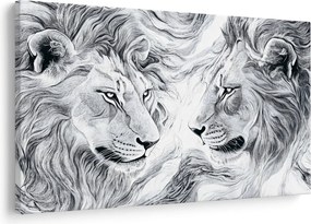 Obraz - Kreslené levie hlavy (90x60 cm)