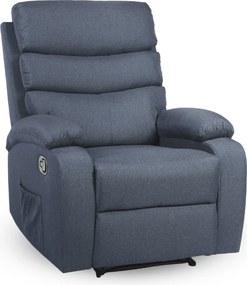 Relaxačné polohovacie TV kreslo VELORA — látka, tmavosivá, nosnosť 130 kg