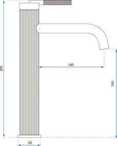 Rea Argon, vysoká umývadlová batéria h-295, zlatá lesklá, REA-B7803