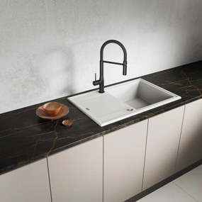 Laveo Megalo, 1-komorový granitový drez 780x500x185 mm, biela, LAV-SBE_611T