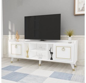 TV stolík/skrinka Lipoma 7 (biela + zlatá) . Vlastná spoľahlivá doprava až k Vám domov. 1095615