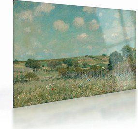 Sklenený obraz - Alfred Sisley,  Meadow, reprodukcia (70x50 cm)