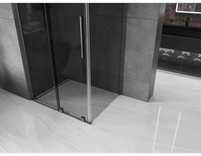 Mexen Velar L, sprchový kút s posuvnými dverami 110 x 90 cm, 8mm šedé sklo, grafit brúsený, 871-110-090-43-66