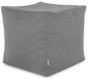 Plyšová taburetka Oceľová