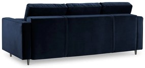Rozkladacia zamatová pohovka s úložným priestorom Romeo 225 × 100 × 96 cm