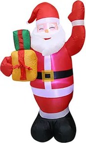 JU Nafukovací Santa s LED osvetlením, 150 cm, napájaný zo siete, na vonkajšie použitie